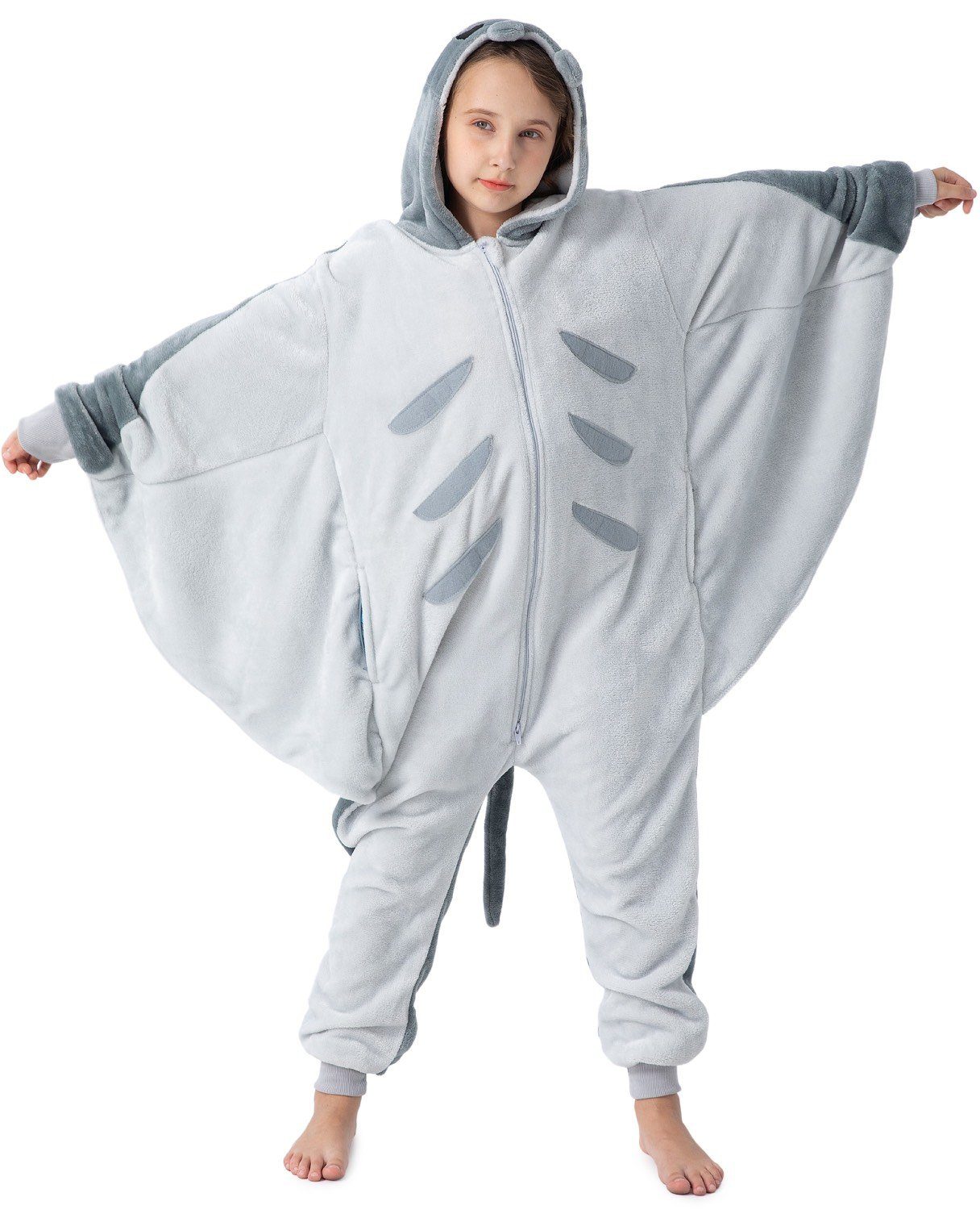 Corimori Jumpsuit Flauschiges Manta Rochen-Kostüm für Kinder (1-tlg) Karneval, Fasching, Onesie, Mädchen, Jungen, Jugendliche, Meeres-Tiere
