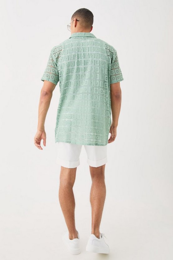 Oversize Hemd aus Spitze