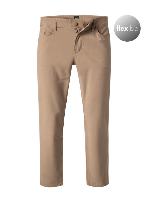 BOSS Black, Hose Delaware, Slim Fit, Viskose-Stretch schnelltrocknend, beige