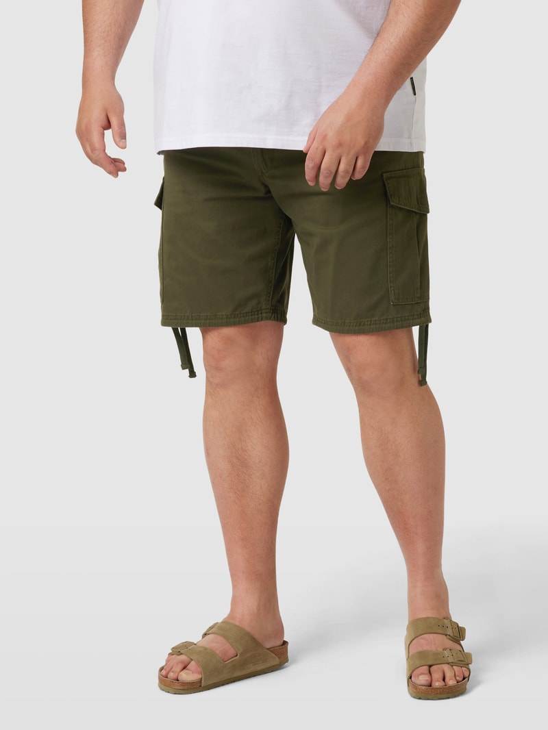 PLUS SIZE Cargoshorts mit Tunnelzug Modell 'MARLEY' in olivgrün