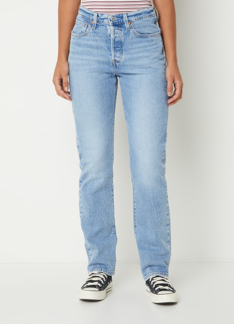 Blugi Levi's 501, talie înaltă, picior drept, spălare medie