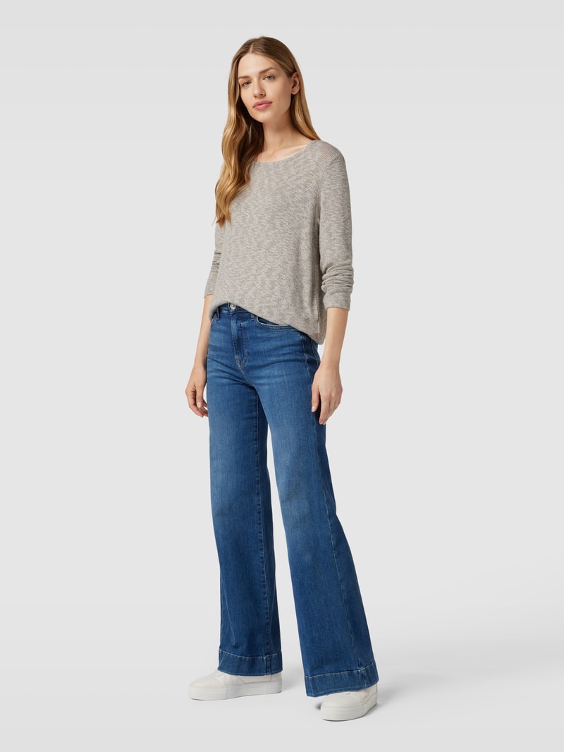 Longsleeve in melierter Optik in hellgrau meliert