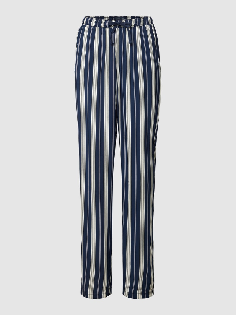 Pyjama-Hose aus Viskose mit Streifenmuster in dunkelblau