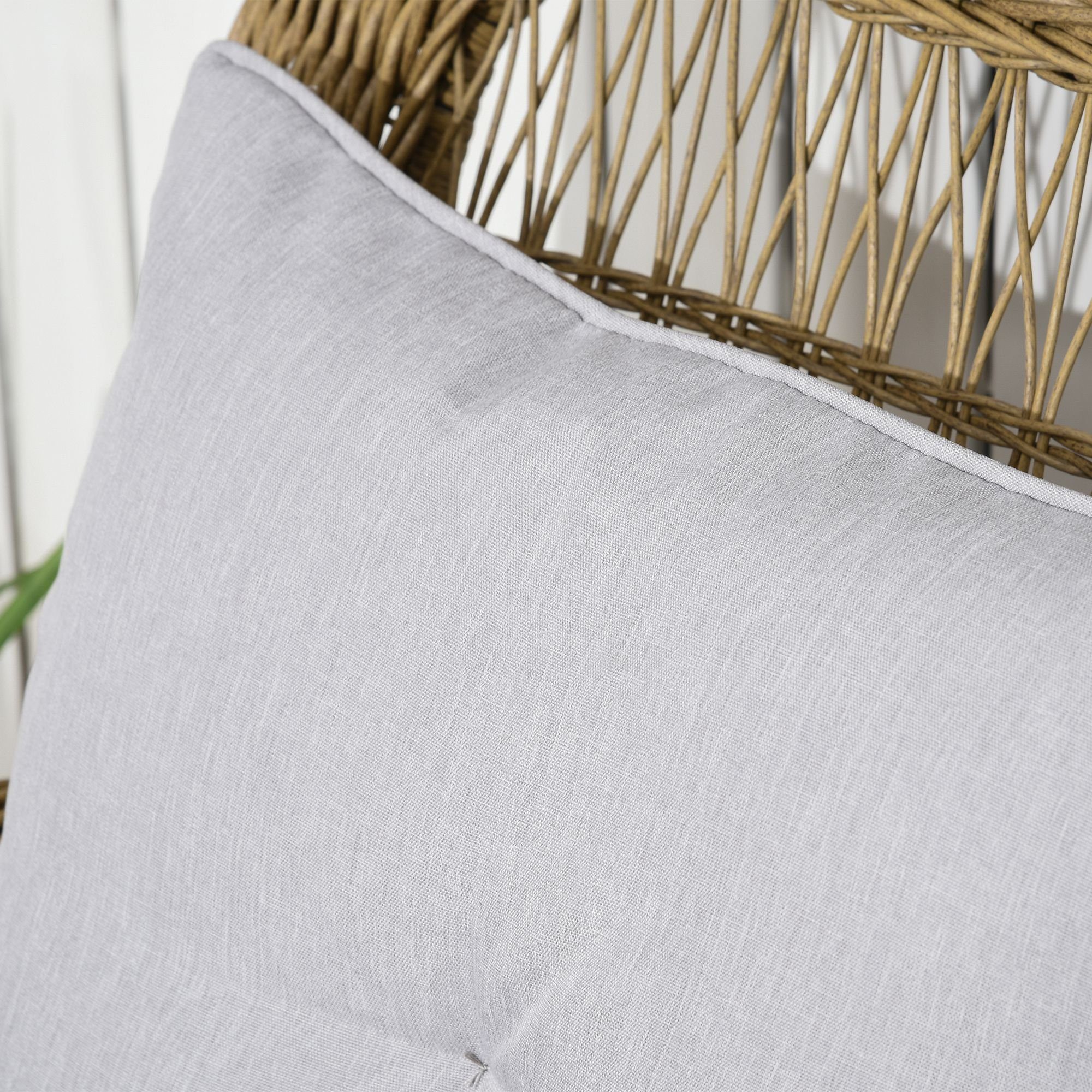 Outsunny Schaukelstuhl im Boho-Stil, waschbare Polsterbezüge (Set, 1 St), mit Sitzkissen