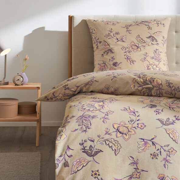 Bettwäsche Flannel, 155 x 220 cm, beige