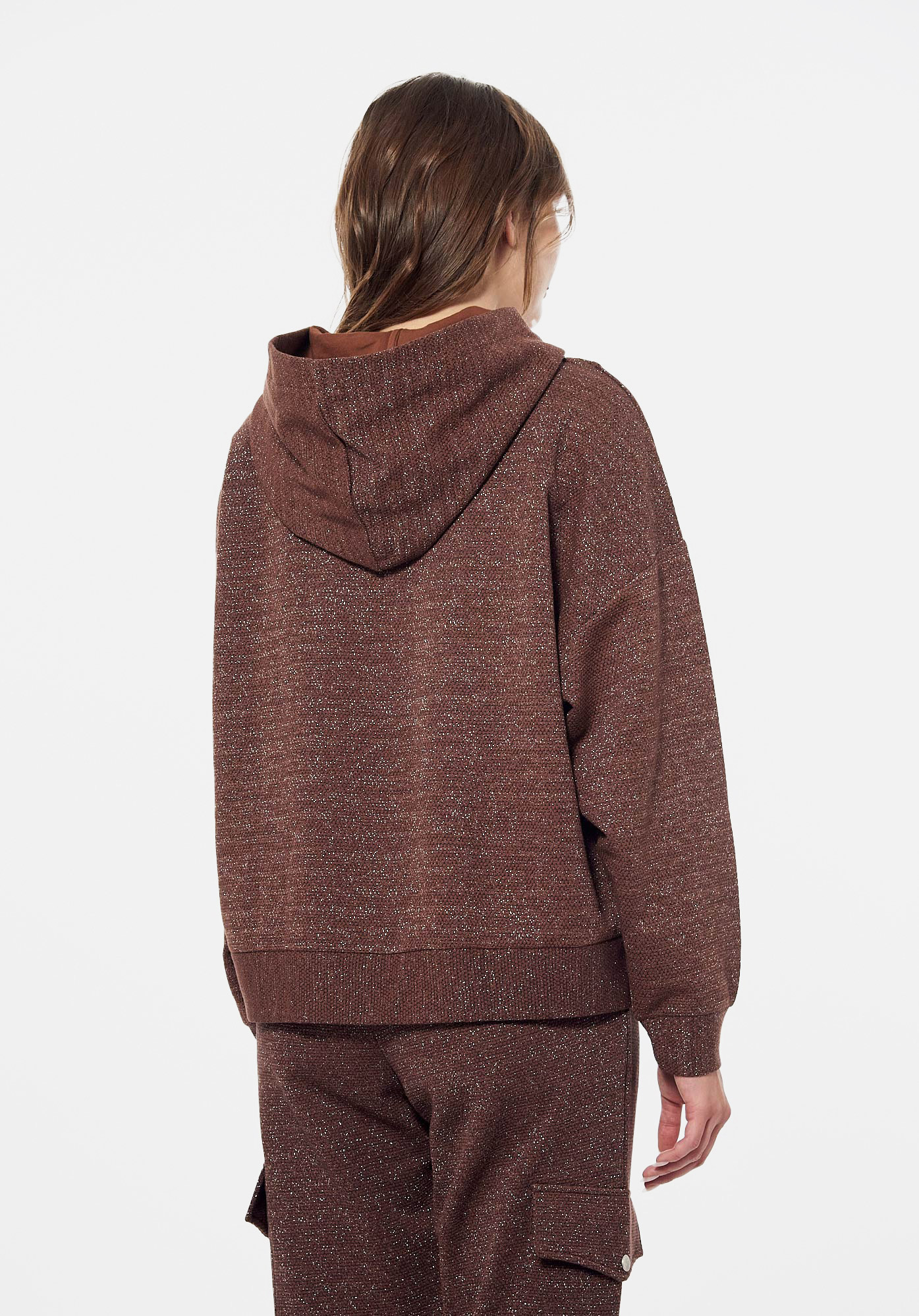 FLEX   Sweat pailleté marron Femme