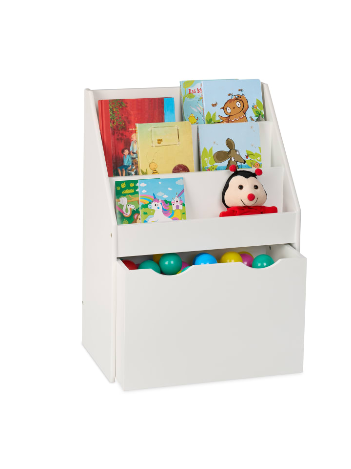 relaxdays Bücherregal Kinder in Weiß - (B)50,5 x (H)69,5 x (T)28 cm günstig kaufen onesize