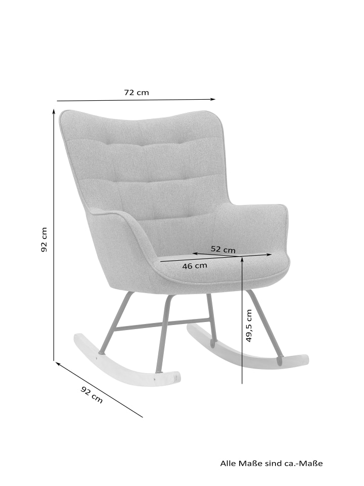 byLiving Schaukelstuhl RICHIE in Grau günstig kaufen onesize