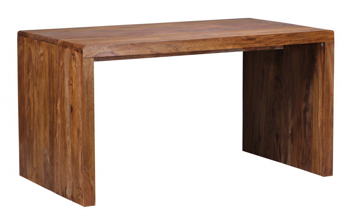 Wohnling Design Natur Sheesham Massivholz Schreibtisch 160 x 80 x 76 cm