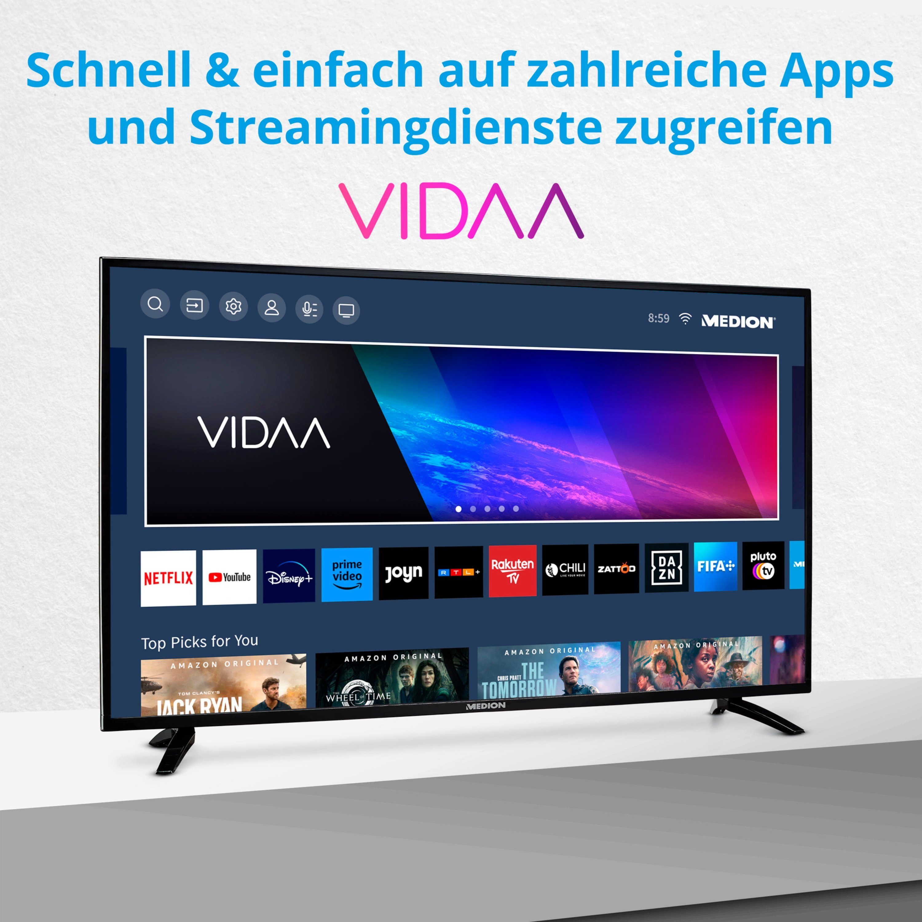 Medion® MD30090 LED-Fernseher (108 cm/42.5 Zoll, 4K Ultra HD, 60Hz, MD30090)