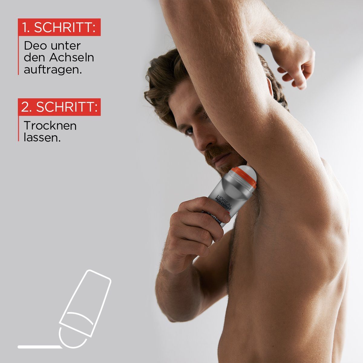 L'ORÉAL PARIS MEN EXPERT Deo-Roller Invincible Man Anti-Transpirant mit 96H Non-Stop Trockenschutz
