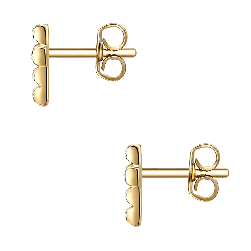 Glanzstücke München Puces d'oreilles en argent Croix Argent sterling Oxyde de zirconium (CZ) en Or ja Boucles d'oreilles