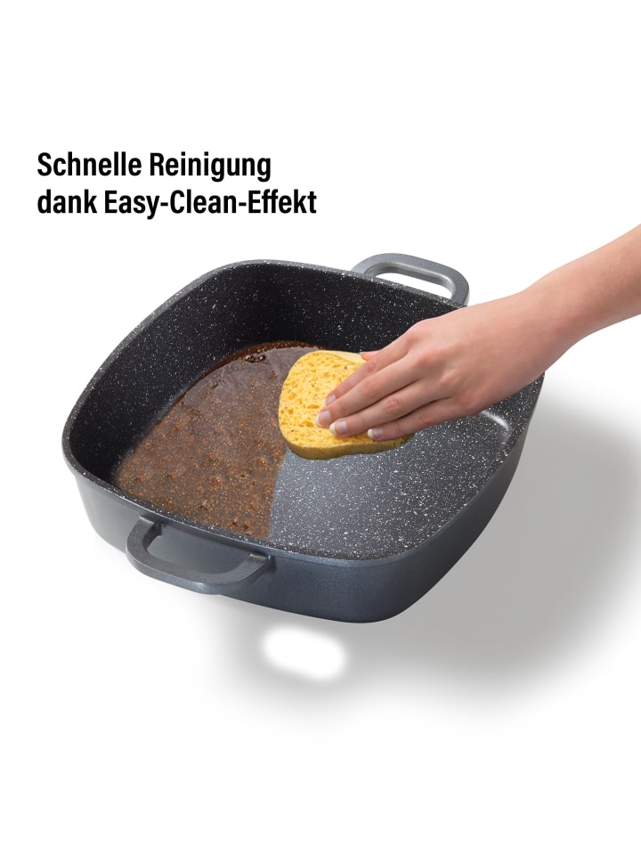 Stoneline Servierpfanne Eckig | mit Deckel in Anthrazit | 24x24cm günstig kaufen 24 x 24 cm