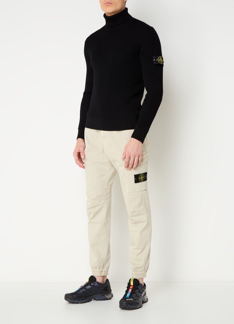 Pantaloni cargo conici Stone Island 313L1 cu logo
