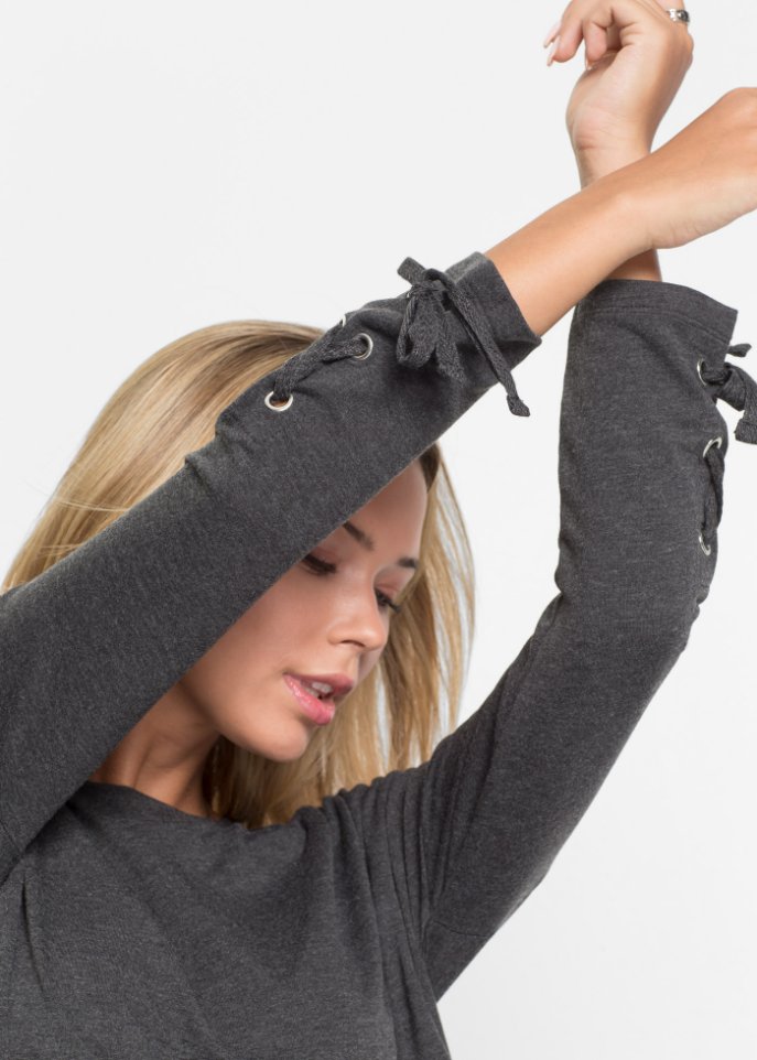 Sweatkleid mit Schnürungen