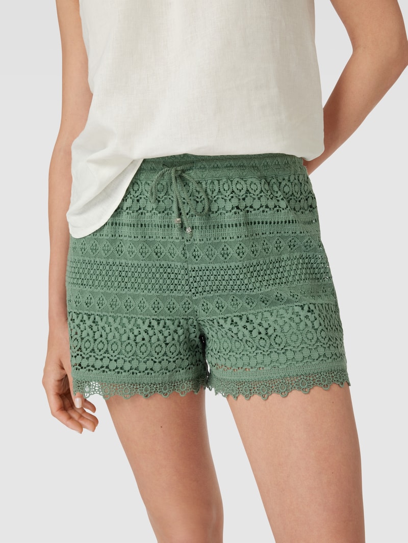 Shorts mit Strukturmuster Modell 'HONEY' in schilf