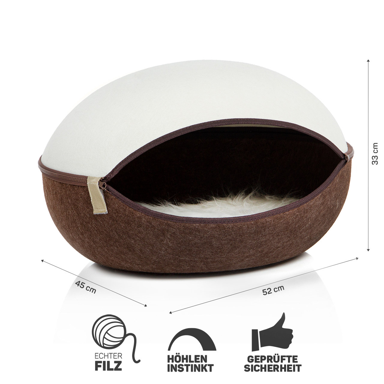 Canadian Cat Company Katzenbetten & Katzensofas Canadian Cat Company Filz Katzennest braun/ beige
