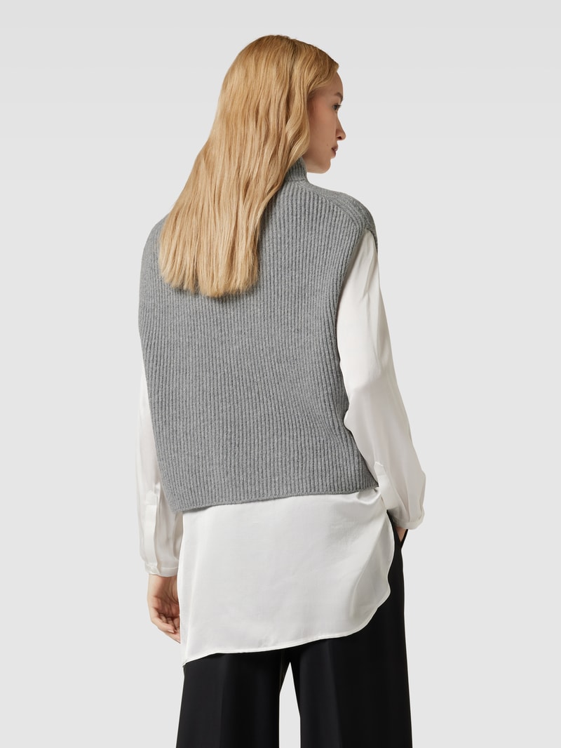 Strickpullover mit Turtleneck Modell 'Palisa' in hellgrau meliert