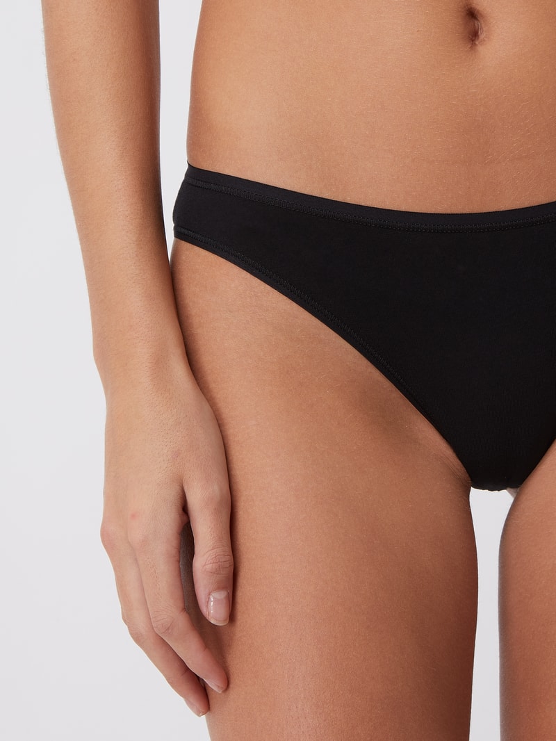 Slip mit Stretch-Anteil im 3er-Pack in schwarz