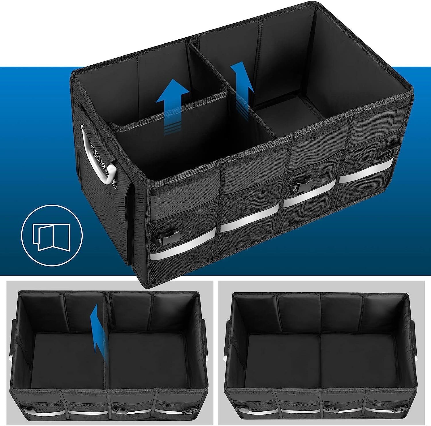 XDeer Aufbewahrungstasche 65 Liter XXL Kofferraum-Organizer,Auto Kofferraumtasche,Faltbox, wasserdicht faltbar und stabil,zur praktischen Aufbewahrung