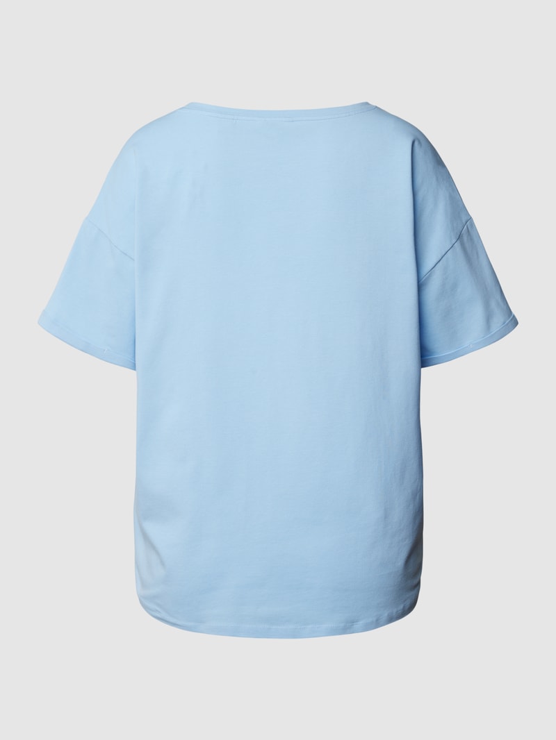 Pyjama-Oberteil mit Label-Print in hellblau