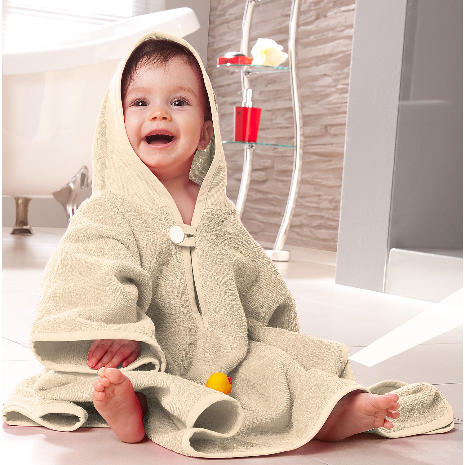 buttinette Frottier-Poncho, natur, 55 x 71 cm