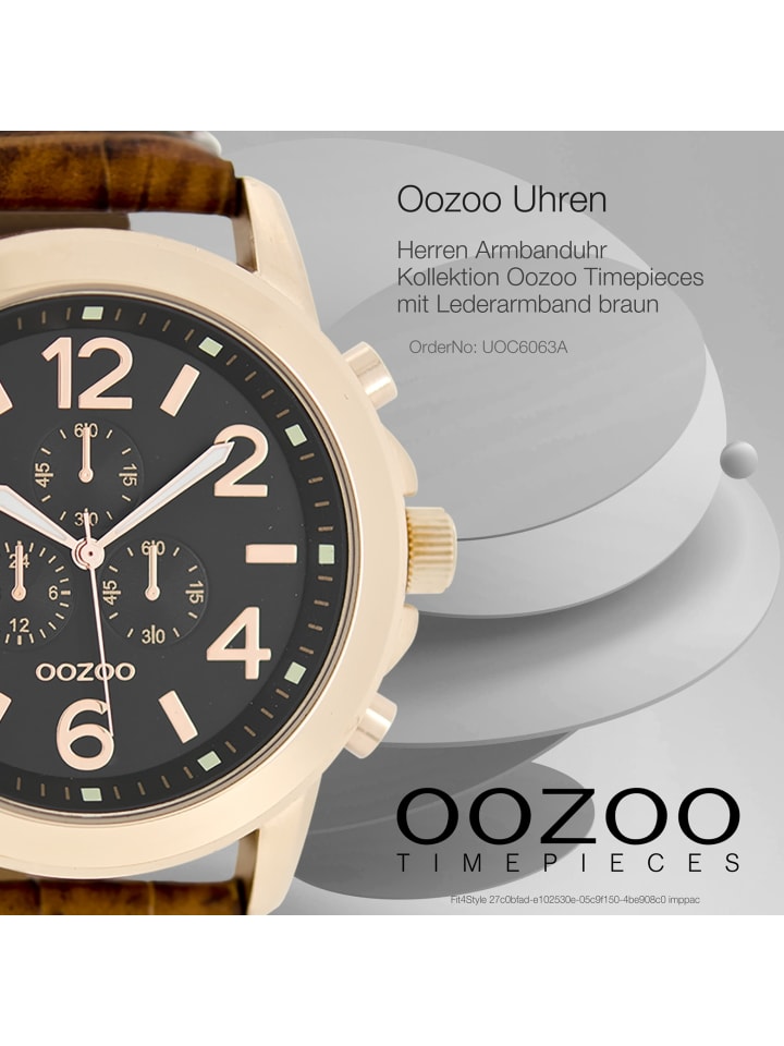 Oozoo Analog-Armbanduhr Oozoo Timepieces braun extra groß (ca. 46mm) günstig kaufen onesize