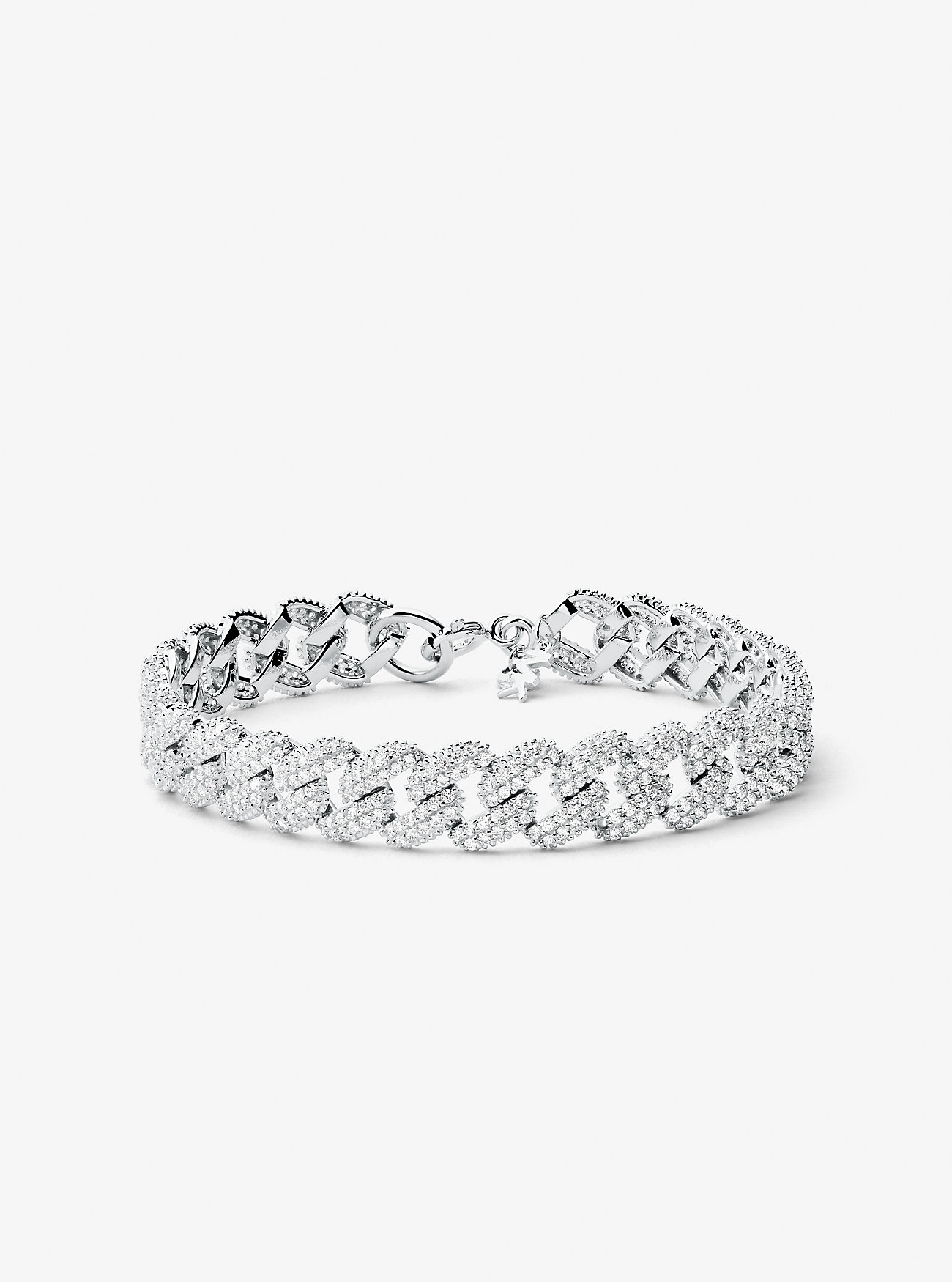 Armbånd i sterlingsølv med pavé-lenke og belagt edelmetall - SØLV