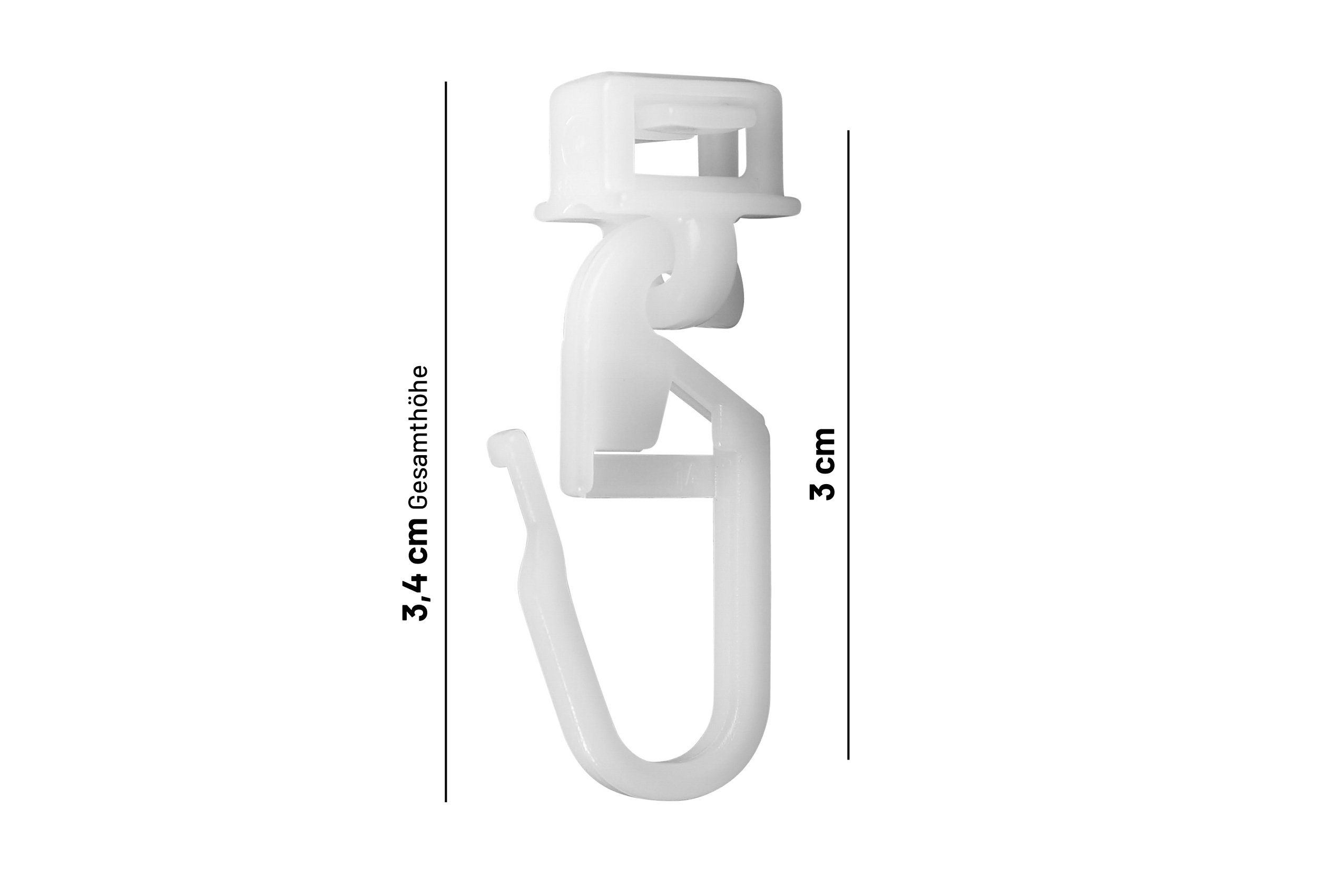 Klick-Gleiter Click-Gleiter, Deco-Raum, für Gardinenschienen Vorhangschienen, für Faltenband Kräuselband Original Hinno