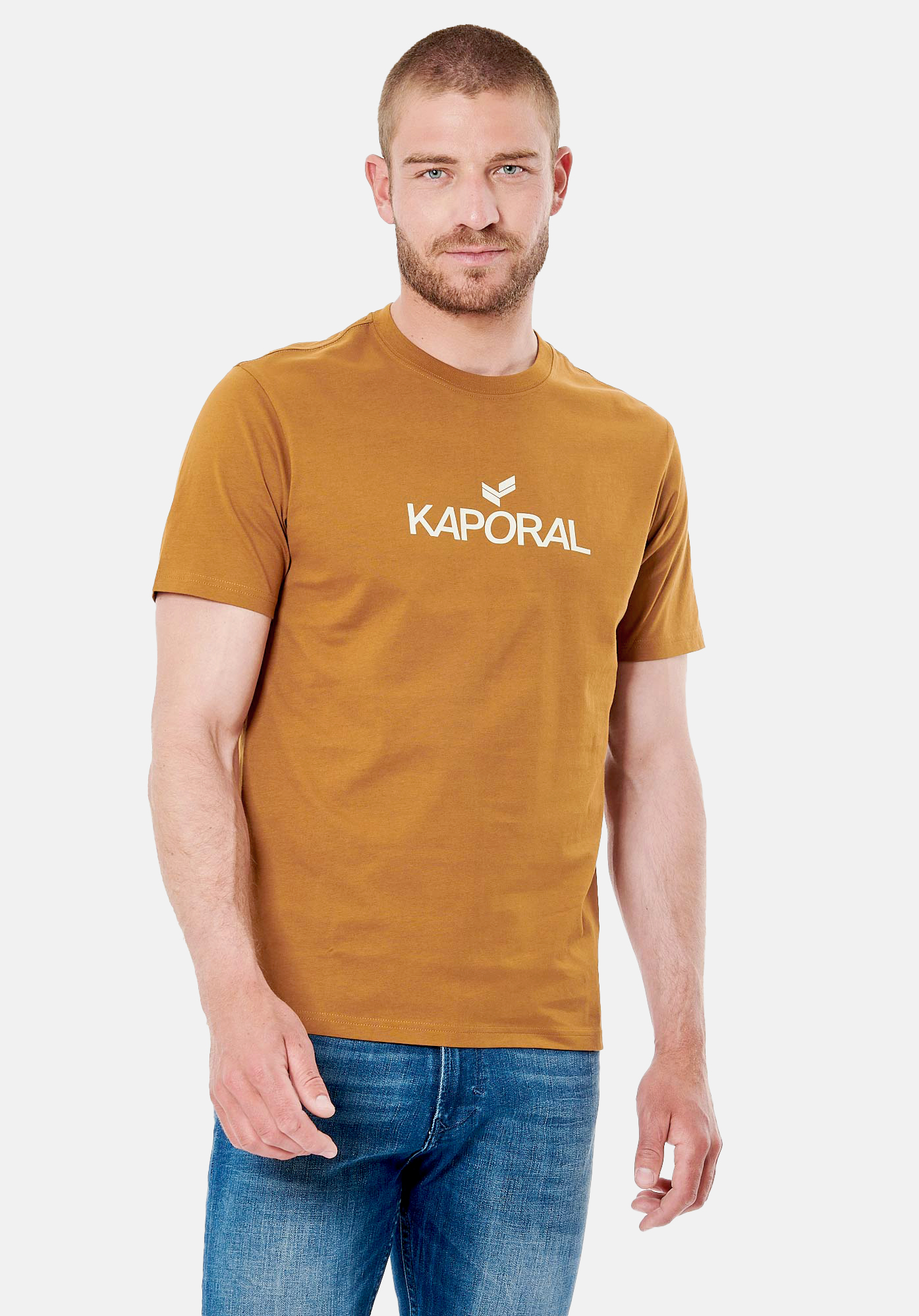 LERES  T-shirt marron homme 100% coton