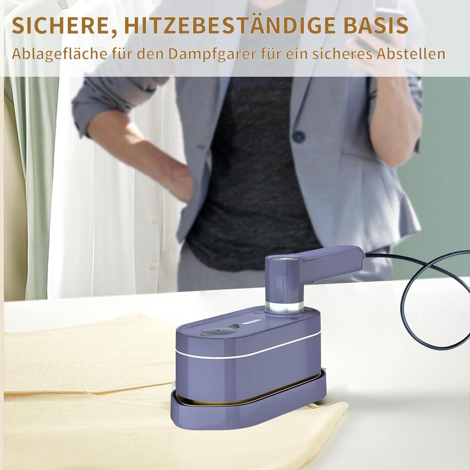JOEAIS Reise-Dampfbügeleisen Reise Bügeleisen Mini Kabellos Dampfbügeleisen Klein 1200W 120ML, LED Display 20s Quick Heating Iron Steamer für Zuhause und Unterwegs