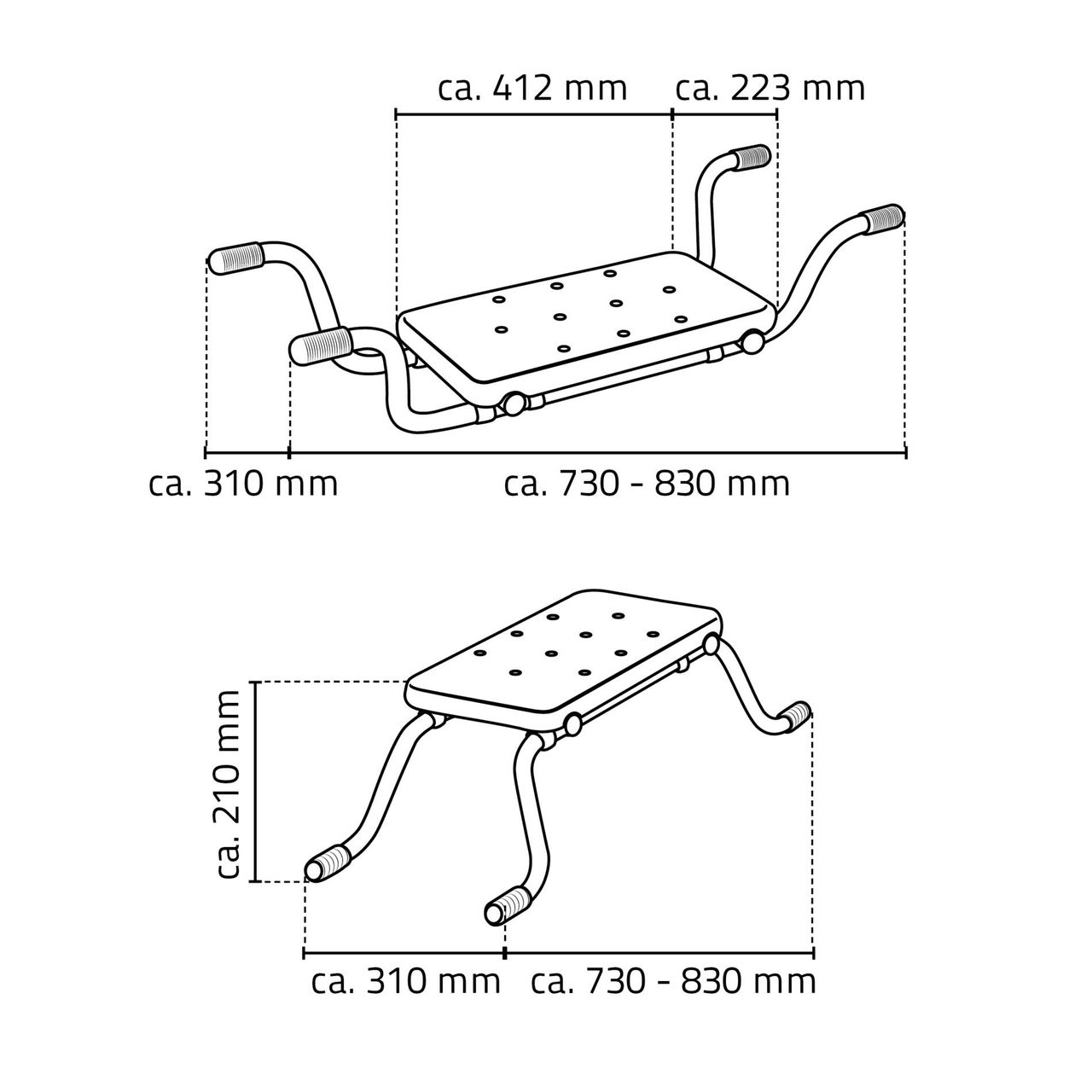 Ridder Badewannen-Sitz / -Schemel Sid, weiß, PE / Aluminium