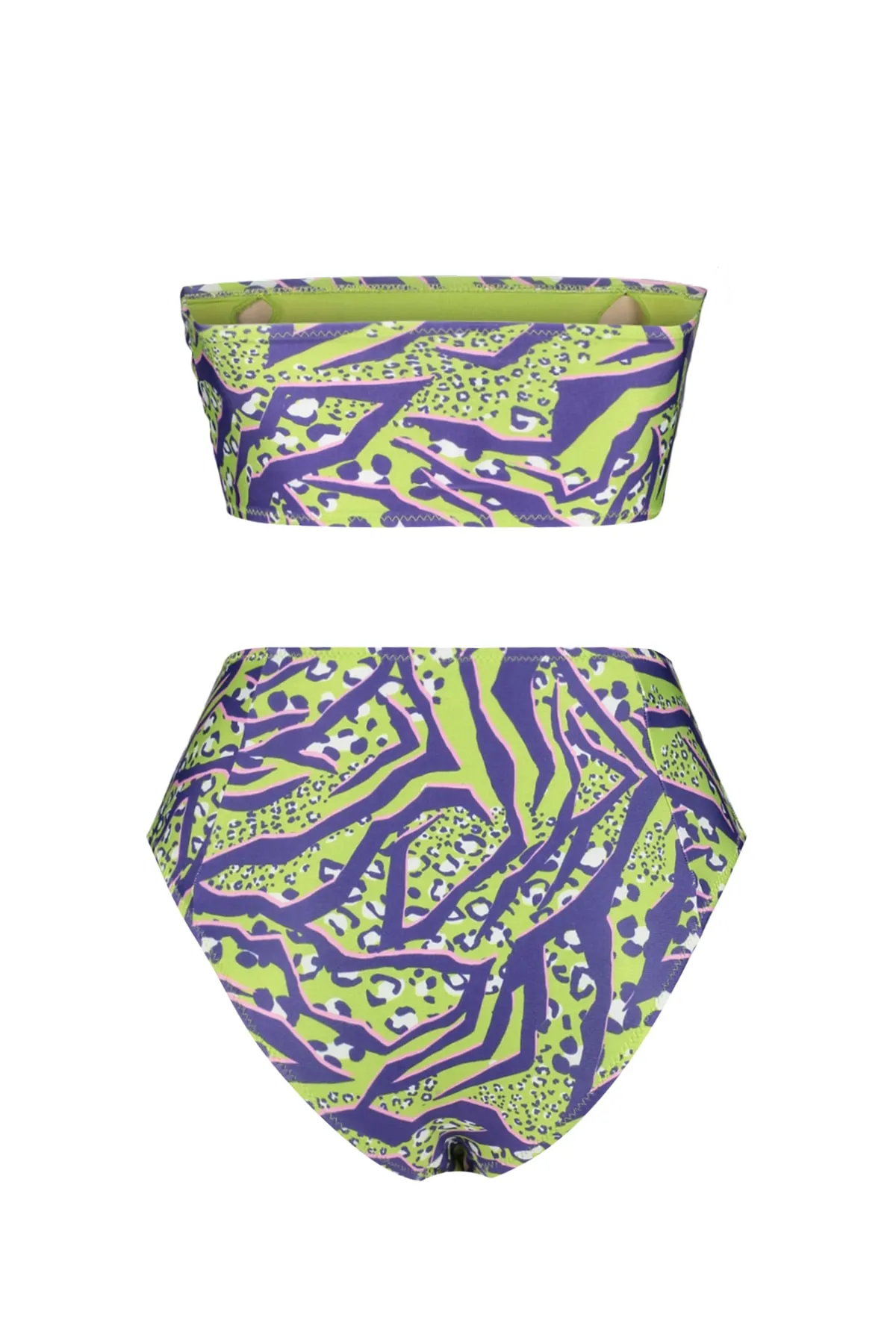 Trendyol Collection  Grünes trägerloses Hipster-Bikini-Set mit hoher Taille TBESS22BT0018