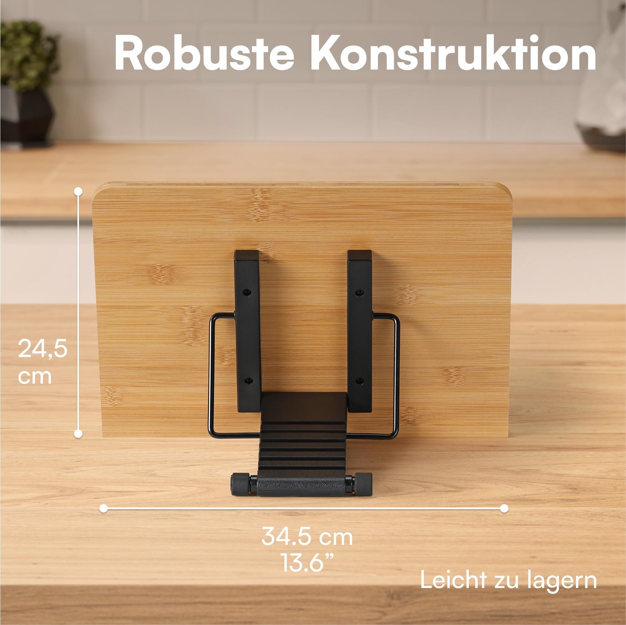 H&S Zeitungsständer Klappbarer Buchständer aus Bambusholz für Kinder, Faltbarer Bambus-Holz Buchständer für Kinder