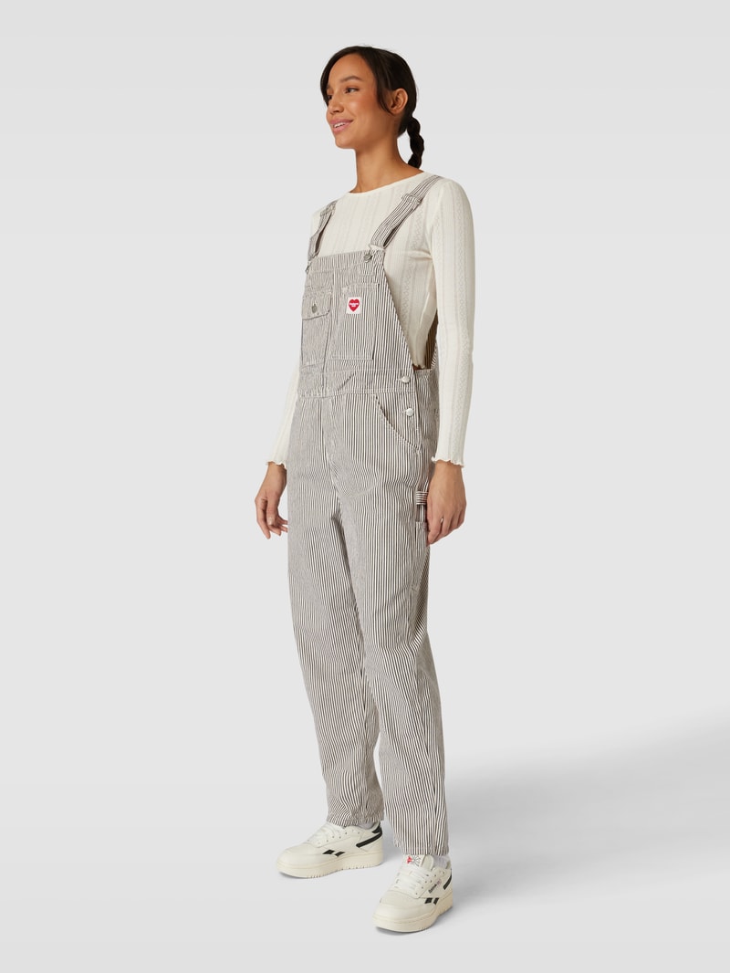 Latzhose mit Streifenmuster Modell 'W’ TERRELL' in blau