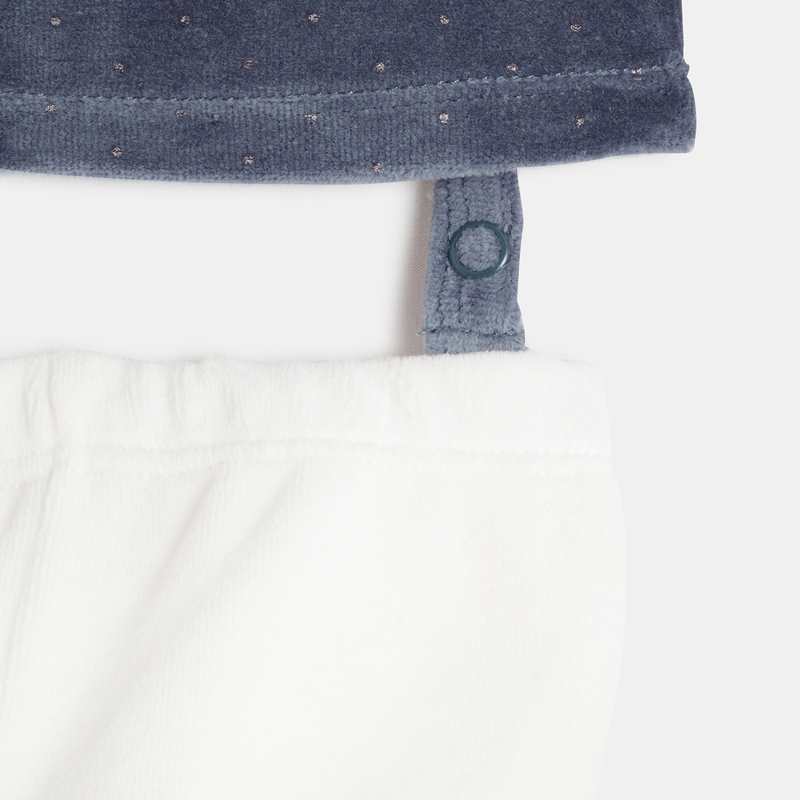 Pyjama chats velours bleu bébé fille