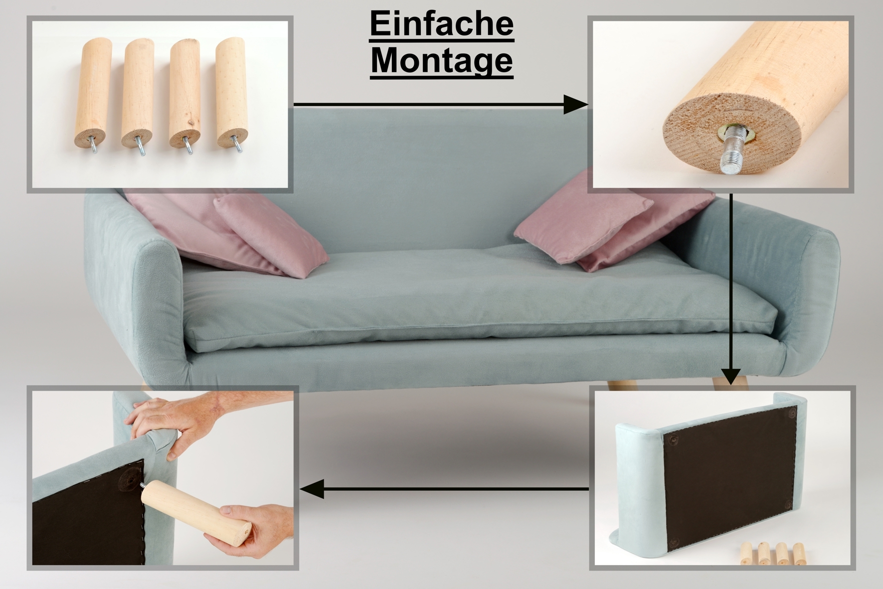 Rohrschneider Hundesofas Rohrschneider Hundesofa Chicago mit Gratis-Beigabe hellblau