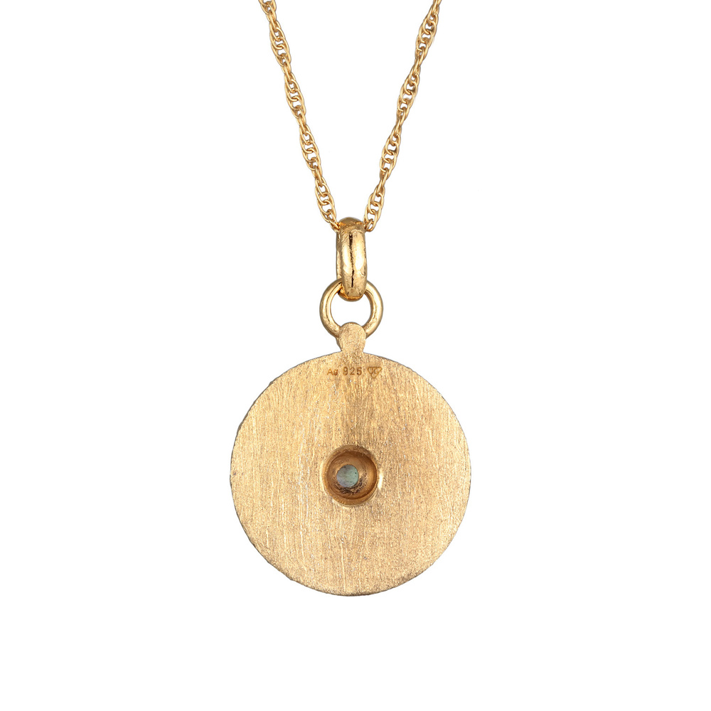 Elli PREMIUM Elli PREMIUM Collier Femmes pendentif monnaie soleil avec labradorite en argent s Bijoux
