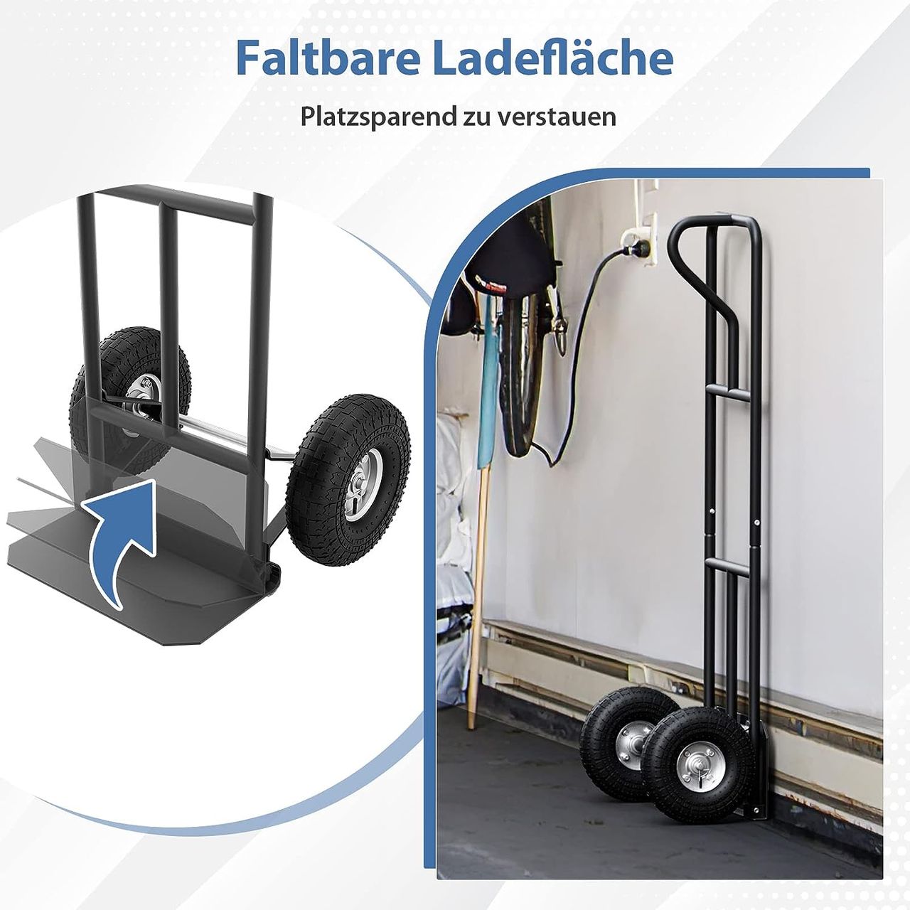Costway Sackkarre mit P-Griff, belastbar bis 300 kg