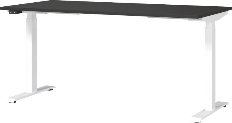 GERMANIA Sitz-Stehschreibtisch Mailand Metall, Spanplatte Weiß T-Fuß 1.600 x 800 x 1.200 mm