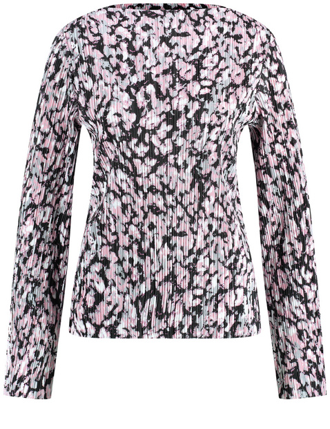 Plissee-Shirt mit U-Bootausschnitt