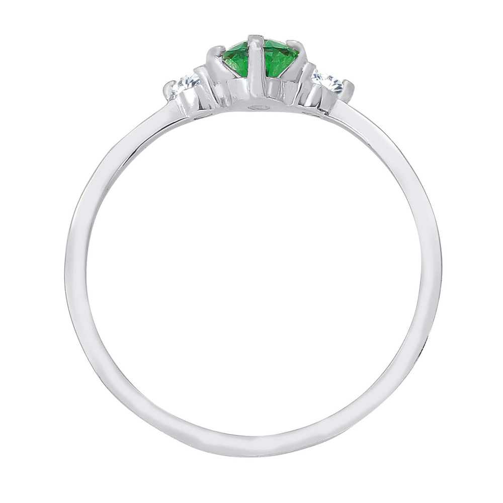 Elli Elli Bague Femmes Bande Élégant avec Cristaux de Zirconium Vert en Argent Sterlin Bague