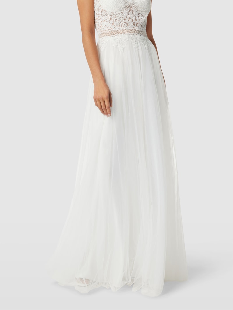 Brautkleid mit Zierbesatz in offwhite