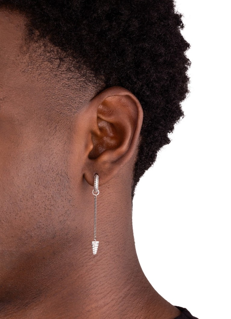 Buddha to Buddha Ben single silver hoop earring