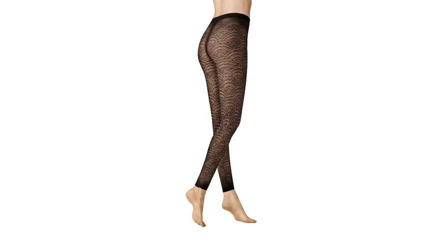 KUNERT Damen Leggings Lace Optic 30 DEN Black