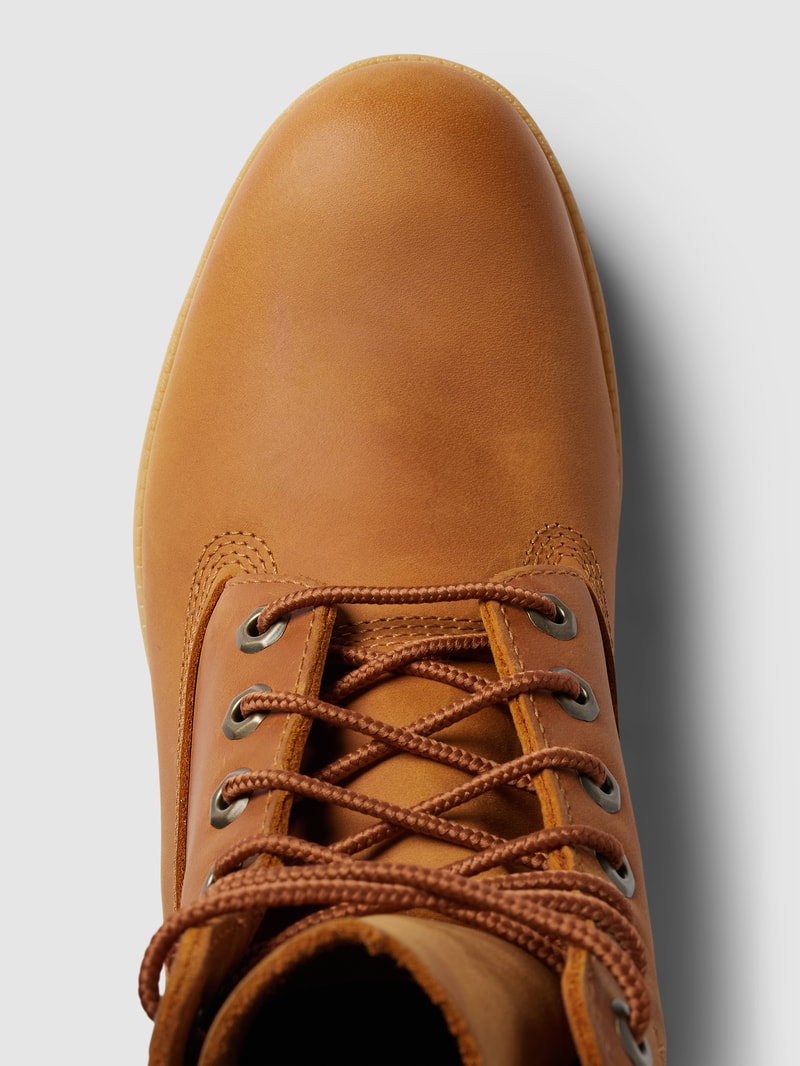 Schnürstiefel mit strukturierter Sohle Modell 'WHEAT' in mittelbraun
