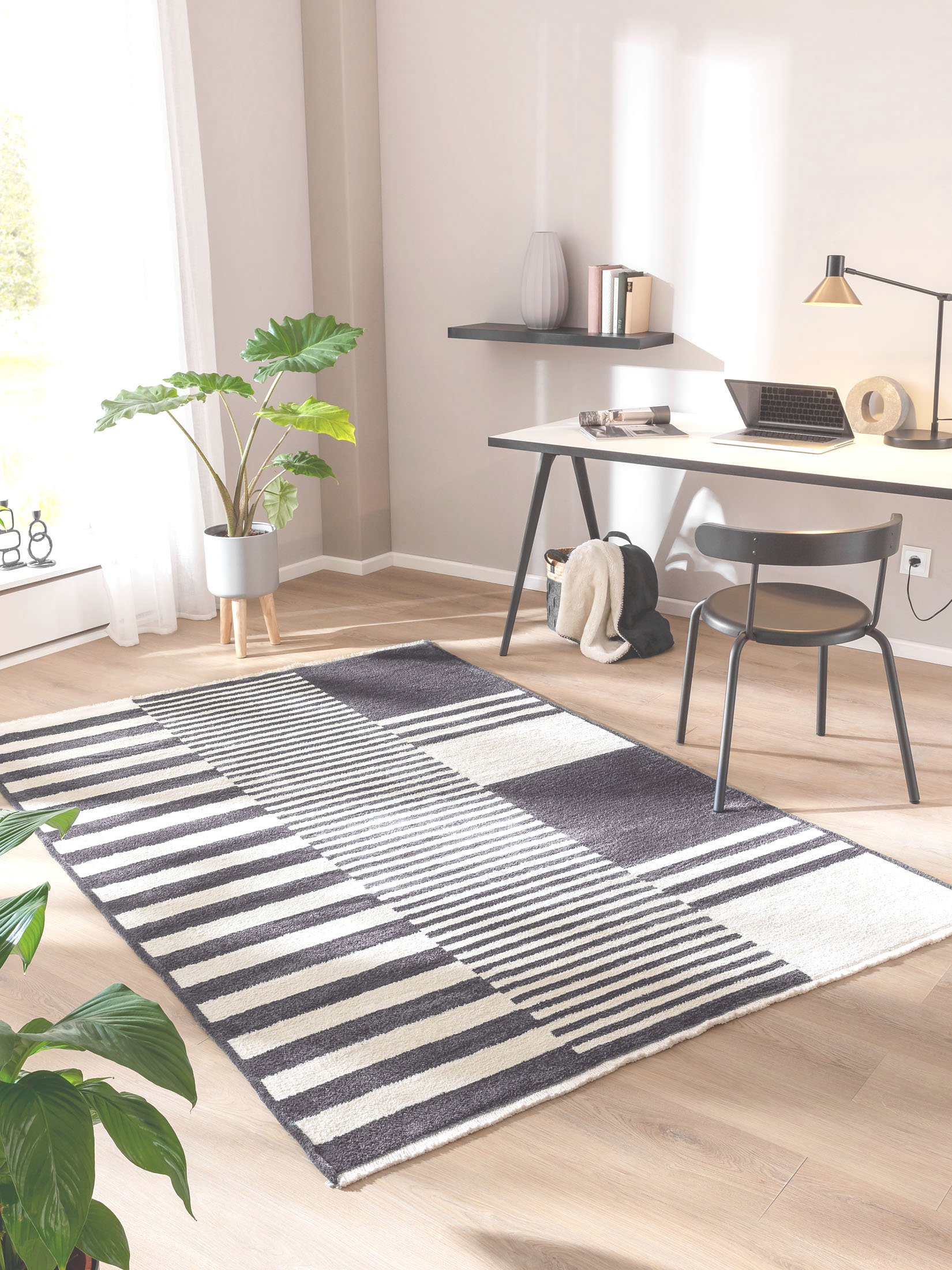 Raya Moderner Teppich, Silber
