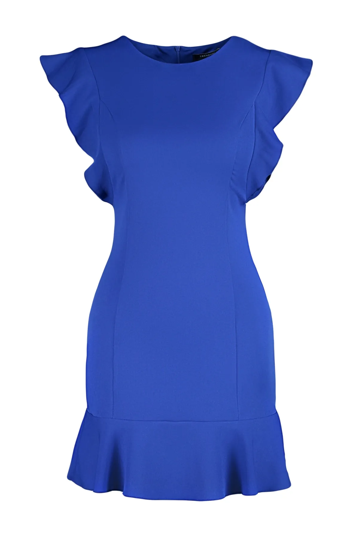 Trendyol Collection  Saks Rüschendetailliertes Webkleid TWOSS19XB0075