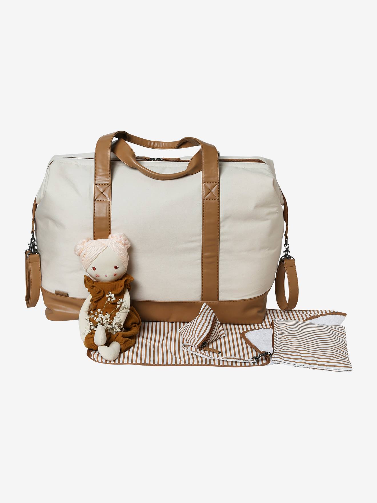 Vertbaudet Eltern Weekender-Wickeltasche MILAN personalisierbar - wollweiß/beige