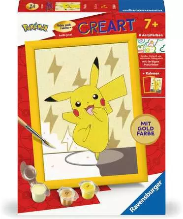 CreArt Pikachu - Malen nach Zahlen für Kinder ab 7 Jahren